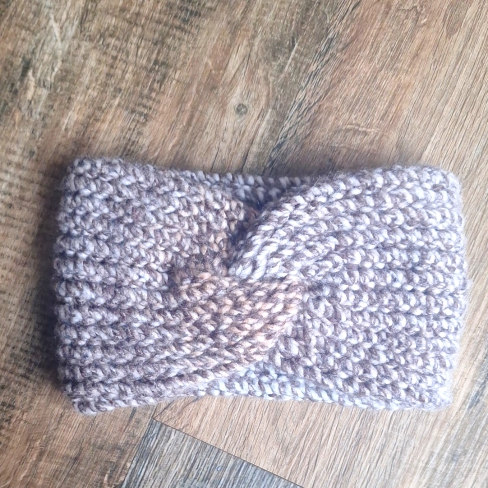 Handmade Kids Knit Twist Headband Brown Hues